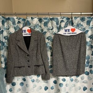 Petite Sophisticate Herringbone Two-Piece Suit -P14